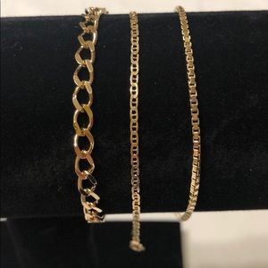 Gold chain bracelets